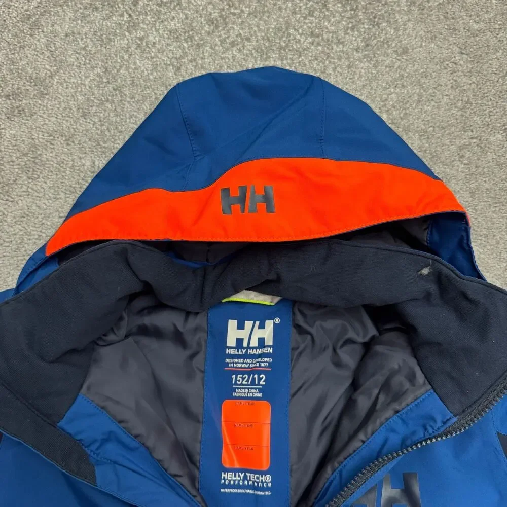 Helly Hansen Tech Primaloft Full Zip Hoodie Ski Snow Jacket Youth 12 Blue Winter